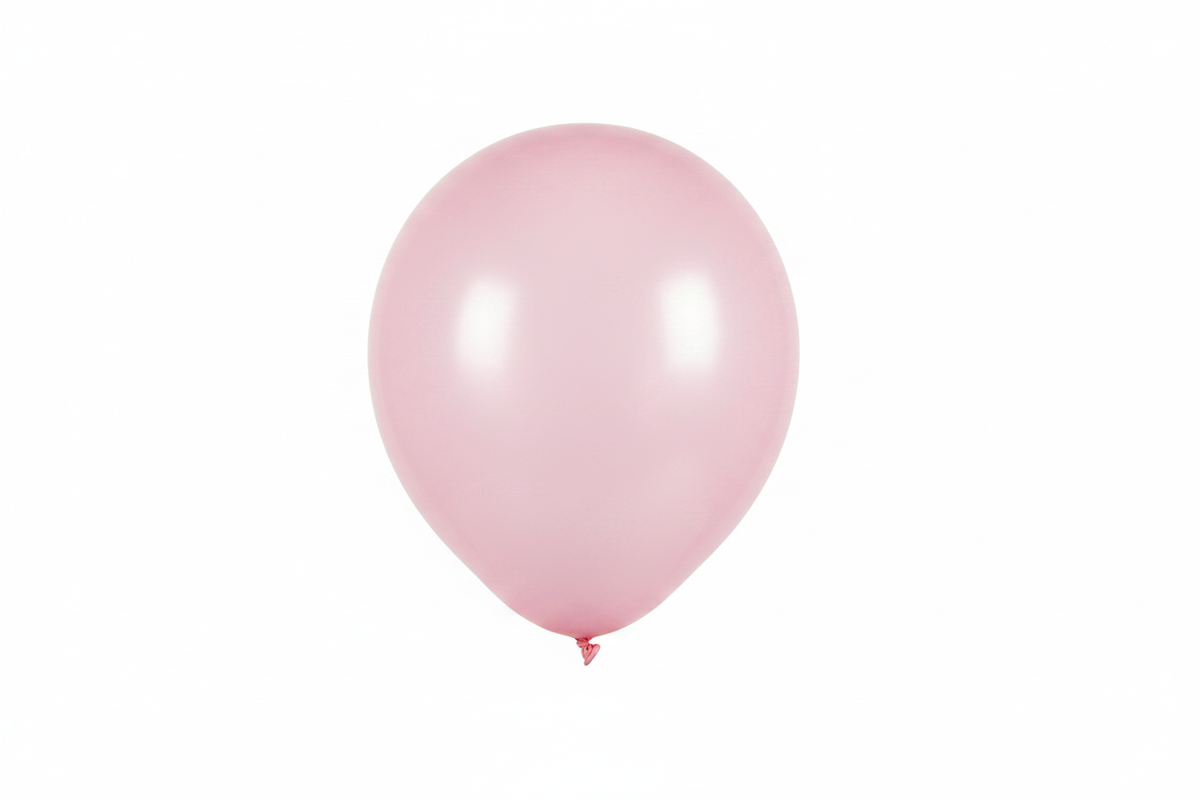 Baby pink balloon white background